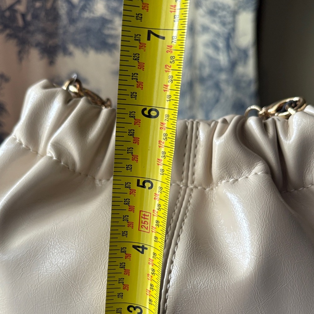 Ted Baker Cream Drawstring Crossbody with Gold Chain - Picture 7 of 14